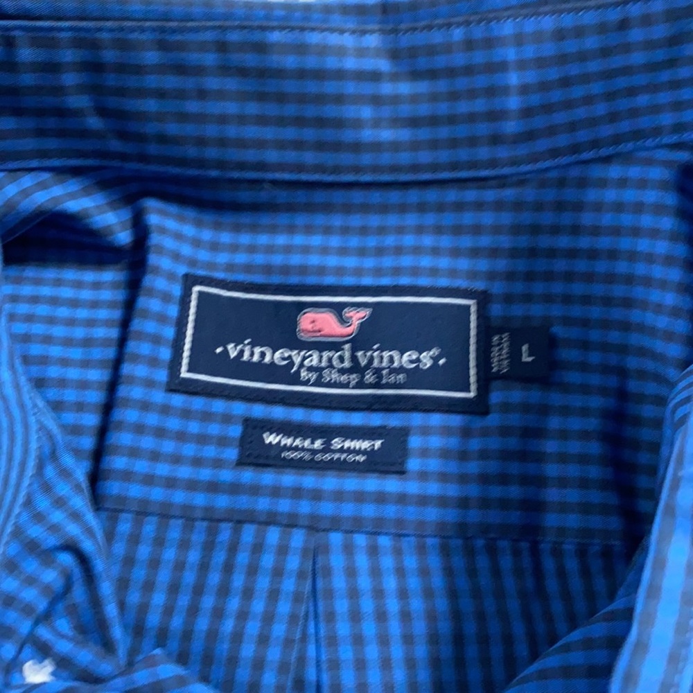 Vineyard Vines Blue Check Dress shirt Large